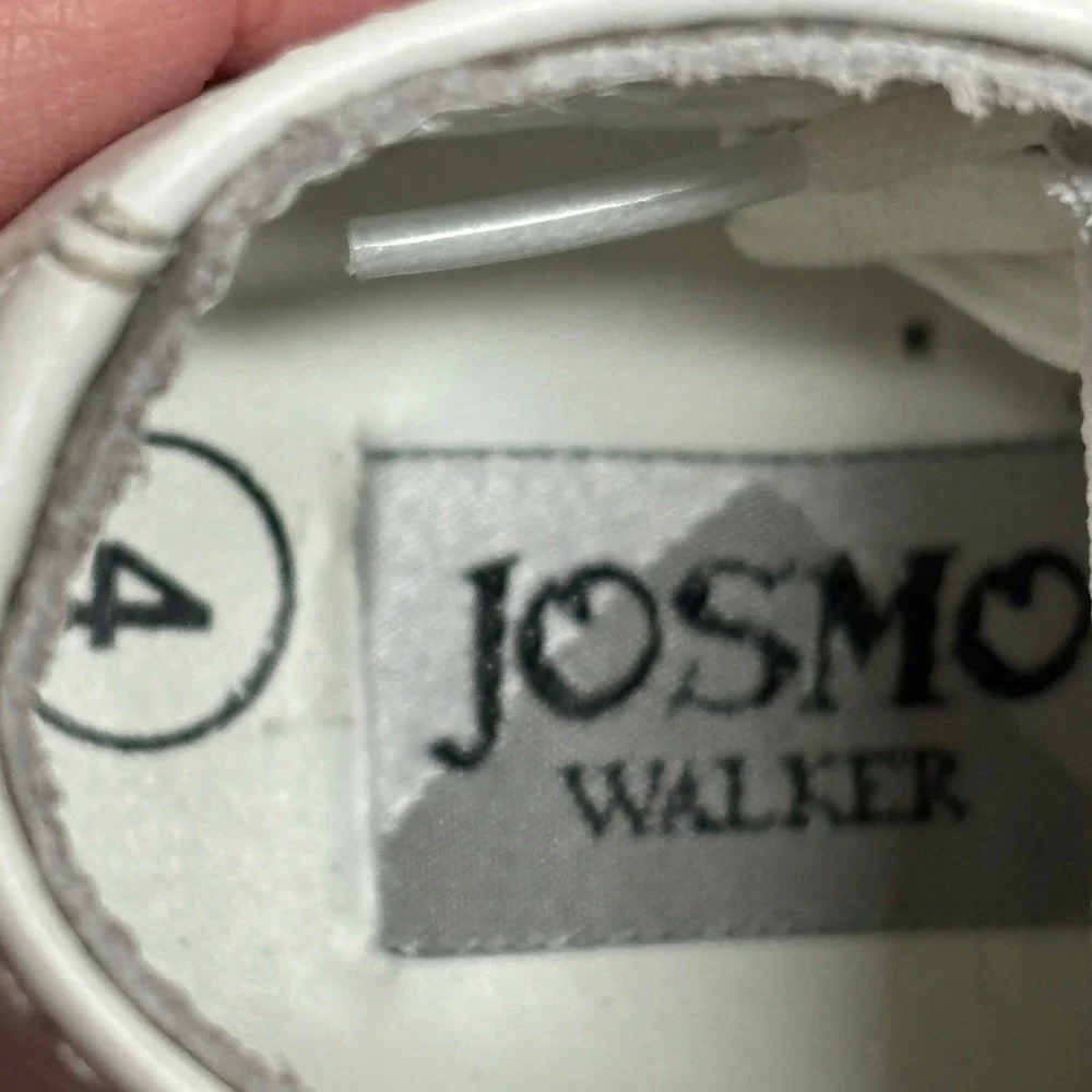 Josmo Walker Boots Kids‎ Size 4 White Leather Lace Up High Top Shoes